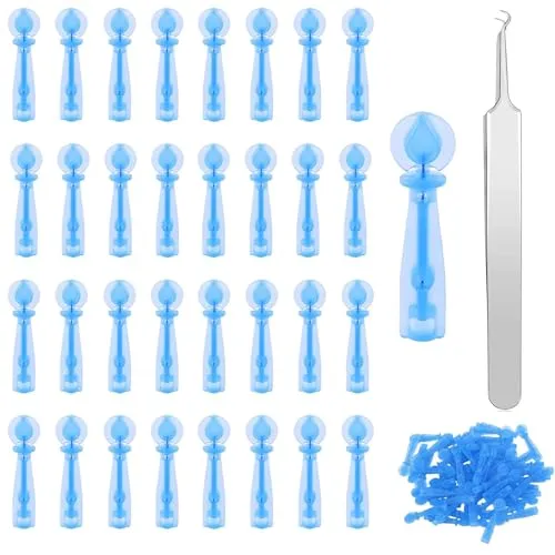 Yatrosynth 100 Stück Einweg Mitesser Makel Entferner, Einweg Akne Pickel Nadeln ABS Blaues, sterile Pickelnadeln, für den Schönheitssalon zu Hause