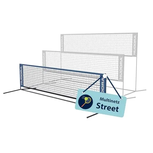 Hudora höhenverstellbares Netz für Tennis, Badminton und Federball - Netze für Tennis, Badminton und Funsportarten, höhenverstellbar für vielseitigen Familienspaß – ideal für Garten, Park oder Strand, robust und langlebig.