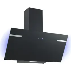 Respekta Dunstabzugshaube Kopffrei 90 cm Schwarz - Dunstabzugshaube in elegantem Schwarz mit LED-Hintergrundbeleuchtung, 3 Leistungsstufen und kraftvollem Luftstrom von bis zu 494 m³/h, ideal für eine saubere und stilvolle Küche.