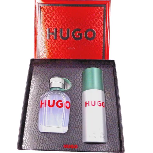 Hugo Boss Hugo Man EDT Geschenkset 75 ml + 150 ml Deodorant Spray - Herrendüfte, klassischer und eleganter Duft für anspruchsvolle Männer, ideal als Geschenk und für den täglichen Gebrauch.