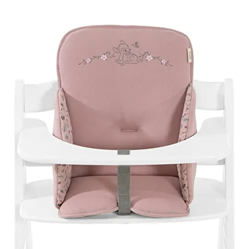 hauck Sitzverkleinerer Kissen Alpha Cosy - Disney Bambi Rose - Hochstuhl Zubehör für hauck Alpha+, Beta+ & Arketa, bietet seitliche Unterstützung und extra weiche Polsterung für maximalen Komfort und Sicherheit beim Sitzen.