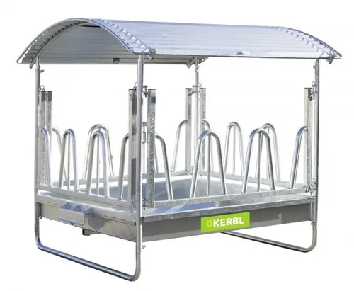 Kerbl Viereckraufe 12 Plätze - Fütterungs- & Aufzuchttechnik, ideal für die Weidehaltung mit 12 Fressplätzen und robustem Palisadendesign für eine effektive Futterverwertung.
