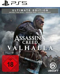 Assassins Creed Valhalla Ultimate Edition - PS5 - Spiele für PlayStation 5, erlebe epische Wikinger-Raubzüge und gestalte deine eigene Wikinger-Saga in einer offenen Welt voller Abenteuer. Inklusive Season Pass und exklusiven Berserker-Paketen.