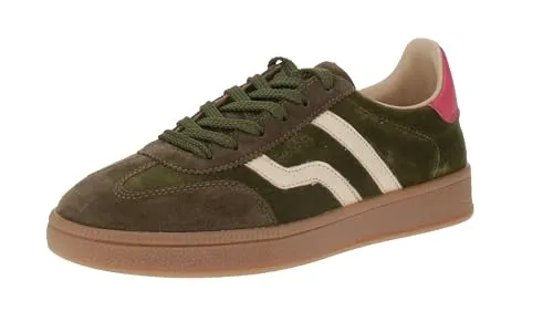 Gant Footwear 31533057 Cuzima - Damen Sneaker in G729-Dark-Olive-Rapture-Rose - Stylische Damen Sneaker mit Leder-Obermaterial, bequemer Schnürung und trendiger Farbkombination für perfekte Outfit-Kombinationen.
