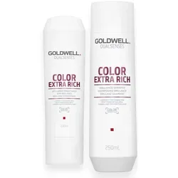 Goldwell Dualsenses Color Extra Rich Set - Shampoo 250ml + Conditioner 200ml - Goldwell Dualsenses Color Extra Rich Set für coloriertes Haar: 1x Shampoo 250ml und 1x Conditioner 200ml. Bietet intensive Pflege und schützt die Farbbrillanz. Ideal für kräftiges und widerspenstiges Haar.