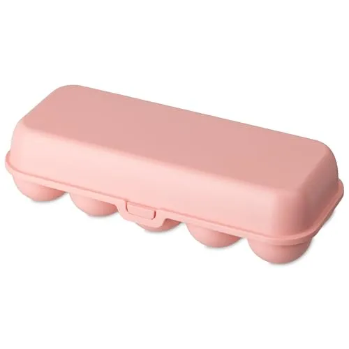 Koziol EGGS TO GO Eierbox für 10 Eier, Aufbewahrungsbox mit Clipverschluss, Eierbehälter für Kühlschrank, Eierkarton aus Kunststoff, Eieraufbewahrungsbox, Eierdose (Sweet Pink, 10 Eier)