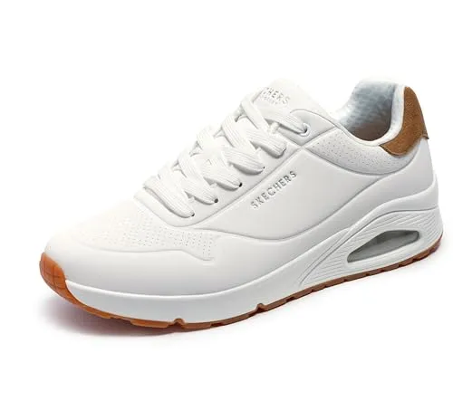Skechers Herren UNO-Suited on Air Sneaker, Weiß, 39 EU - Herren-Sneaker mit luftgekühlter Memory-Schaum-Einlegesohle und sichtbarer Airbag-Zwischensohle für ultimativen Komfort und stilvolles Jogger-Design.