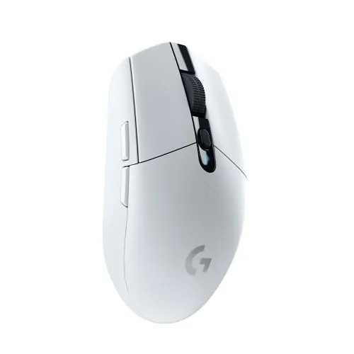 Logitech G G305 LIGHTSPEED kabellose Gaming-Maus – Weiß - Die G305 Gaming-Maus überzeugt mit einem HERO 12K DPI Sensor für präzise Steuerung und einer kabellosen Verbindung für ununterbrochenes Spielen. Mit nur 99g bietet sie optimale Manövrierfähigkeit und eine Akkulaufzeit von bis zu 250 Stunden.