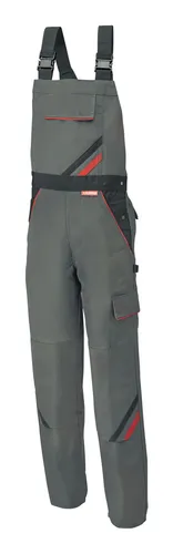 Planam Latzhose Highline Größe 50 - Robuste Latzhose in schiefer/schwarz, ideal für Handwerk und Industrie, bietet optimalen Tragekomfort und Funktionalität.