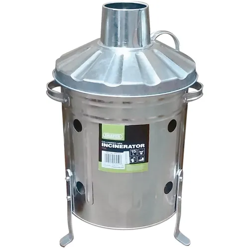 Mini Incinerator Draper DRA53250, verzinkter Metall, silber,