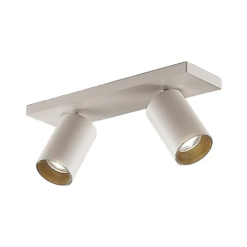 Arcchio Wandstrahler - Flexibler Deckenstrahler mit 350° Drehung - Deckenspot mit 2 dreh- und schwenkbaren GU10 Spots, ideal für individuelle Raumbeleuchtung. Hochwertiges Aluminiumdesign in elegantem Weiß, perfekt für Küche, Flur und Wohnzimmer.