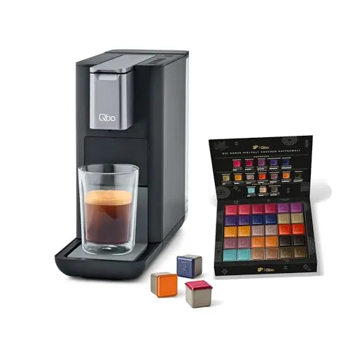 Tchibo Qbo ESSENTIAL Premium Kapselmaschine - inkl. 30 recyclebare Qbo Kapseln, kompaktes Design und Barista-Qualität auf Knopfdruck