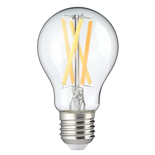 Alecto SMARTLIGHT110 WLAN LED Glühbirne - E27 Fassung - Dimmbar - Farbe einstellbar - ohne Bridge - Tuya und Smartlife, Silber