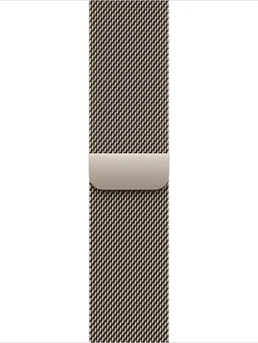 Apple Watch Milanaise Armband 42mm, natur MGHY4ZM/A - Uhrenzubehör mit geschmeidigem, individuell einstellbarem Edelstahlgeflecht, das perfekt am Handgelenk sitzt. Umweltfreundlich durch recycelte Materialien und hochwertiges PVD-Finish.