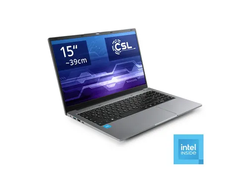 Notebook CSL R'Evolve C15 v4 - Ultra-Slim Laptop mit 15,6 Zoll FHD Display - Laptops: Leistungsstarkes, geräuschloses Notebook mit Intel N100 CPU, 500 GB SSD und 8 GB RAM, ideal für Arbeiten, Studieren und Unterhalten.