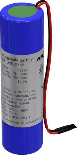 Ansmann 1S1P Akkupack 1x 18650 Kabel Li-Ion 3.63V 3500mAh Akkupack x Li-Ion 3.63V 3500 mAh