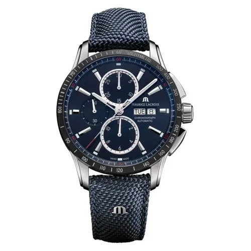 Maurice Lacroix PONTOS GENT Chronograph Automatik - Elegante Herrenarmbanduhr mit Chronograph und Datumsanzeige, 100m wasserdicht, mechanisches Uhrwerk und robustes Edelstahlgehäuse für stilvolle Anlässe.