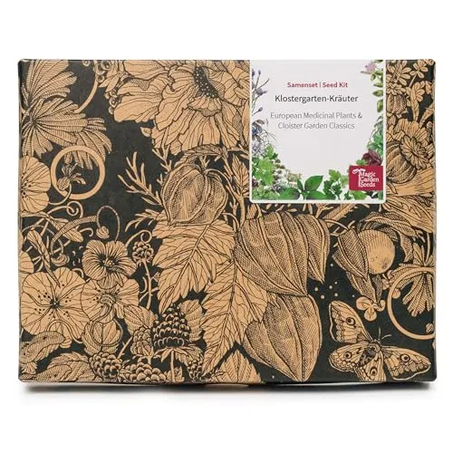 Magic Garden Seeds - Klostergarten-Kräuter Samen Geschenkset - Samen Geschenk Set mit 11 Heil- und Küchenkräutern - Ringelblume, Hopfen, Johanniskraut, Lavendel, Kamille, Baldrian uvm
