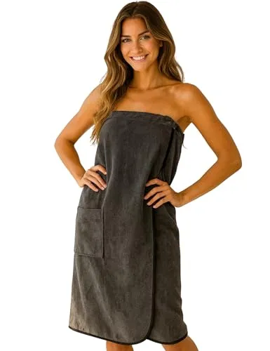 Morgenstern Saunakilt Damen – 100% Baumwolle, Frottee, Oeko-TEX® - Vielseitiger Saunakilt mit verstellbaren Knöpfen, ideal für XS bis L. Der samtweiche Velours und die saugstarken Frotteeschlingen bieten höchsten Komfort. Praktische Außentasche für Wertsachen – perfekt für Sauna und Wellness.