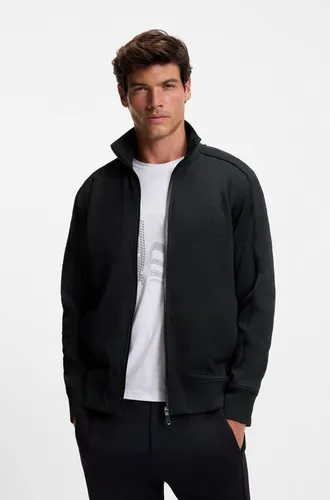BOSS GREEN Sweatjacke "Mirror" für Herren, Gr. S, schwarz - Funktionsjacke aus elastischer Sweatware, ideal für aktive Männer. Mit hohem Kragen, Reißverschluss und praktischen Eingrifftaschen für Komfort und Style.