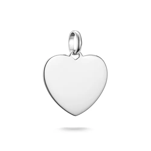 THOMAS SABO Charm Anhänger Herz Platte aus 925 Sterlingsilber - Charm-Anhänger in Herzform aus poliertem 925 Sterlingsilber, ideal für individuelle Armbandgestaltungen und zeitlosen Schmuckgenuss.