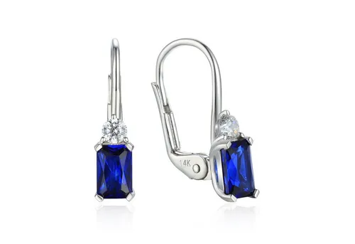 Stella-Jewellery Paar Ohrhänger 585 Gold Ohrringe synth. Saphir 1,38ct. - Zirkonia (inkl. Etui, Gold Ohrschmuck), Blautopas ca. 1,86 ct.