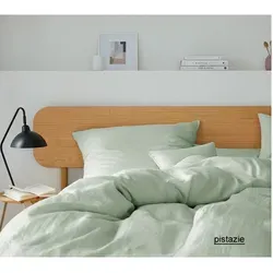 Elegante Bettwäsche Breezee - 135x200 cm + 40x80 cm in Pistazie - Bettwäsche aus Leinen-Baumwoll-Mix, weich und hautfreundlich. Mit Reißverschluss und entspannter Used-Optik, ideal für einen stilvollen Schlafbereich.