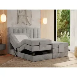 Motor Boxspringbett Comforto mit Bettkasten, grau - Komfortbett mit praktischem Bettkasten, ideal für optimalen Stauraum. Maße: B: 208 cm, H: 124 cm. Hochwertige Materialien für besten Schlafkomfort.