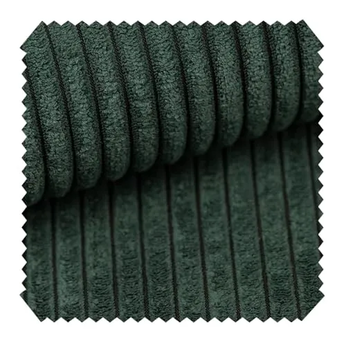 novely® PORTO - Polsterstoff in Breitcord-Optik - Ultraweicher Möbelstoff - Pflegeleichte Meterware 1 lfm | Farbe: 14 Dunkelgrün