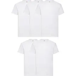 Fruit of the Loom Valueweight T-Shirt 5er Pack + GRATIS MyShirt Stoffbeutel - L - Weiß - Hochwertiges 5er Pack Valueweight T-Shirts mit Rundhalsausschnitt. Ideal für den täglichen Gebrauch, bietet es eine optimale Passform und hohe Bedruckbarkeit. Material: 100% Baumwolle. Perfekt für kreative Designs und Komfort.