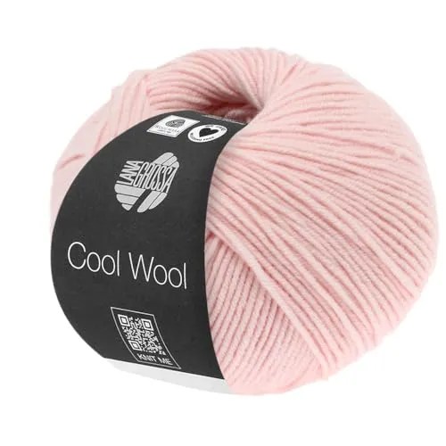 LANA GROSSA Cool Wool Uni | Extrafeine Merinowolle waschmaschinenfest und filzfrei | Handstrickgarn aus 100% Schurwolle (Merino extrafein) | 50g Wolle zum Stricken & Häkeln | 160m Garn FB 477