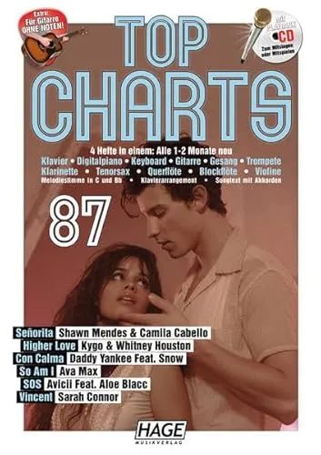 Top Charts 87 mit CD + Midifiles, USB-Stick - Hörbücher & Hörspiele, 72 Seiten voller Hits und Musikalien, ideal für Musikliebhaber und Musiker, herausgegeben vom Hage Musikverlag.