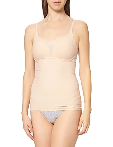 Triumph Shape Smart Bra-Shirt Vest, NEUTRAL BEIGE - Funktionsunterwäsche mit integriertem Stützrahmen und feuchtigkeitsabsorbierendem Material für optimalen Halt und ein tiefes V-Dekolleté.