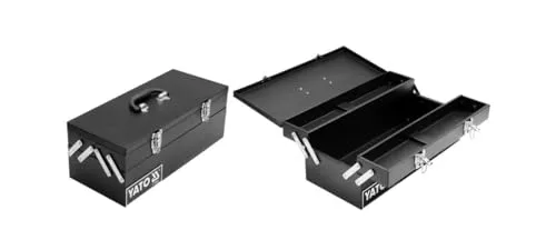 CANTILEVER TOOL BOX 460x200x180MM - Werkzeugkästen mit pulverbeschichteter Oberfläche, 2 metallene Schnellverschlüsse und beständig gegen Öle und Chemikalien – ideal für den Einsatz in Werkstatt und Garage.