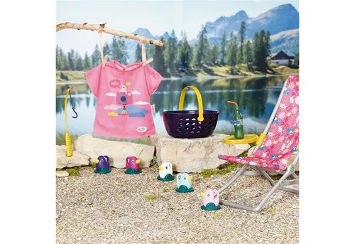 Zapf 832790 BABY born Weekend Fischen 43cm - Neuheit 2022 - Kleidung & Accessoires für die beliebte BABY born Puppe, inklusive einzigartigem Fischen-Set für kreatives Spielen.