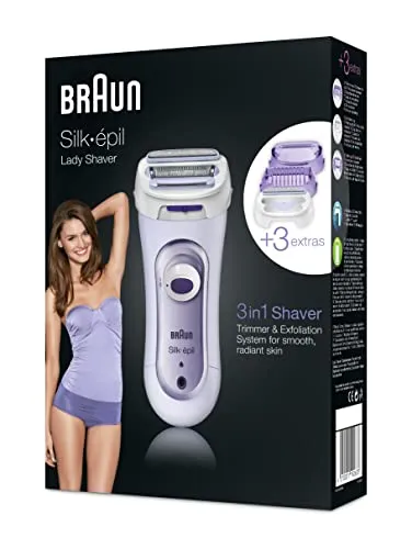 Braun Silk-epil 5-560: 3-in-1 Kabelloser Elektrischer Rasierer - Elektrorasierer für Damen mit schwenkbarer Scherfolie und Trimmer, ideal für eine sanfte Rasur und Hautpeeling in einem Gerät. Perfekt für Beine, Achseln und Bikinizone.