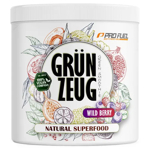 Superfood Drink Pulver WILD BERRY - 300g - Multivitaminpräparate & Mineralien, 100% vegan und vollgepackt mit über 40 Sorten Obst und Gemüse für optimale Vitamine und Mineralstoffe.