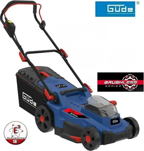 GÜDE Akku Rasenmäher RM 36/37 (2 X 18V) Brushless Solo - Elektrorasenmäher mit bürstenlosem Motor für optimale Leistung und lange Laufzeit. Kompatibel mit Güde 18V Akkusystem, ideal zum Mähen, Sammeln und Mulchen.