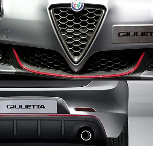 4R Quattroerre.it 19962 Profil Rot Aufkleber für Stoßstange Full vorne + hinten Alfa Giulietta