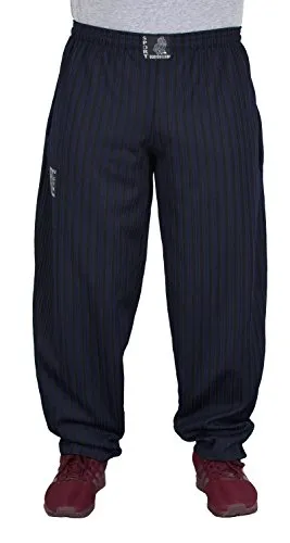 ESRA Herren Bodybuilding Hose - Sportliche Fitnesshose für Training - Stilvolle Herren Bodybuilding Hose in Marineblau für optimalen Tragekomfort. Die elastische Sporthose bietet Bewegungsfreiheit und ist ideal für intensives Training. Erhältlich in Größen von S bis 5XL.