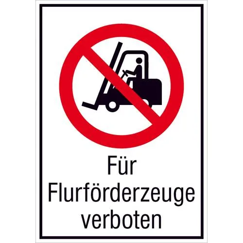 Verbotsschild Für Flurförderzeuge verboten Aluminium (B x H) 210 mm x 297 mm ISO 7010 1 St.