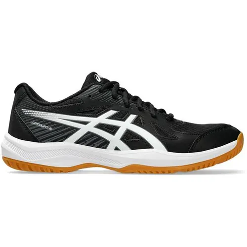 Asics UPCOURT 6 Hallenschuh für Hallensport schwarz 48 EU - Sneaker für Hallensport mit atmungsaktivem Obermaterial, rutschhemmender Gummisohle und ideal für Badminton, Handball, Squash und Volleyball.