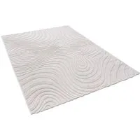 In & Outdoor Teppich Classy Creme Wellen 80x150 cm - Outdoorteppiche – Hochwertiger, wasserabweisender Teppich aus 100% Polypropylen, ideal für drinnen und draußen mit zeitlosem Design und angenehmem Laufgefühl.