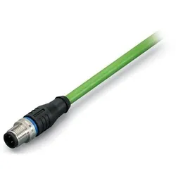 WAGO 756-1201/060-020 Sensor-Aktor-Datensteckverbinder - Konfektionierter M12 Stecker, 2 m Länge, ideal für zuverlässige Sensor- und Aktoranwendungen, grün.
