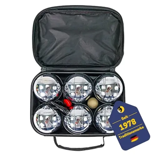 Best Sporting Boules-Set Metall - 6 Boule Kugeln, 2 Zielkugeln und Distanzmessgerät für präzises Spiel im Freien, ideal für die ganze Familie