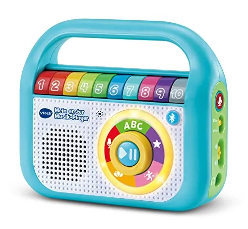 Vtech Baby Mein erster Musik-Player, hellblau - 40 Lieder, Aufnahmemodus und Bluetooth für interaktiven Musikspaß ab 2 Jahren