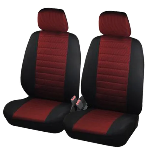 WOLTU Sitzbezüge 2x Schwarz/Rot 7233 - Stylische Schonbezüge für Kfz-Sitze, schützen vor Abnutzung und verleihen Ihrem Fahrzeug einen frischen Look.