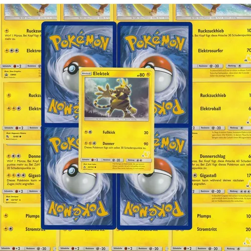verschiedene Elektro Pokemon Karten inkl. Holo Karte - Deutsch 10