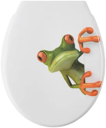 ADOB Klodeckel mit Frosch-Motiv – Absenkautomatik & abnehmbar - Hochwertiger Toilettendeckel mit leiser Absenkautomatik. Passend für alle Standard-WCs, einfach zu montieren und hygienisch zu reinigen. Strapazierfähiges Material für langanhaltenden Komfort und modernes Design.