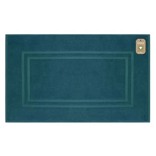 Lavea® Badematte 50 x 80 cm, Bali Badteppich aus Baumwolle, Rutschfester Badvorleger, saugstarker Badezimmerteppich, 100% GOTS Bio-Baumwolle Handtuch, Premium Frottier Duschmatte, Kiefergrün